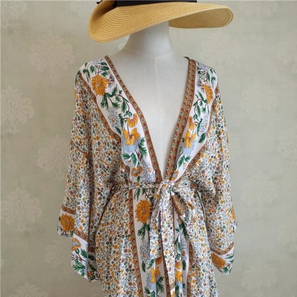 Boho Style Floral Pattern Swimsuit Cover Up - Picture 8 of 9